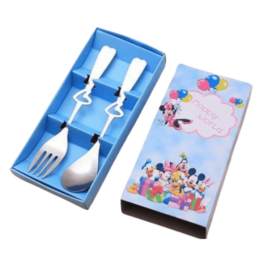 Cutlery Set Blue Cartoon Happy World