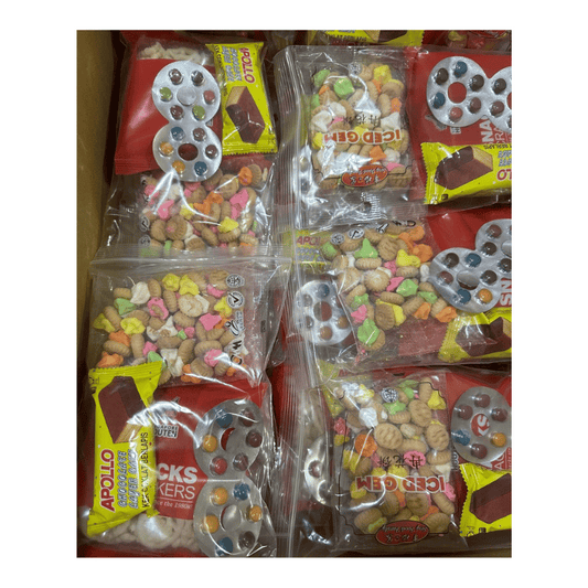 [Halal] Goodie Bags x 110pkts (Apollo Cake | Spinwheel | Ice Gem Biscuit | Eyeglass Chocolate)