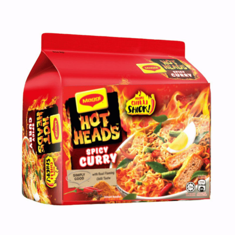 [Halal] Maggi Instant Noodle Hot Heads Spicy Curry 5 x 79g