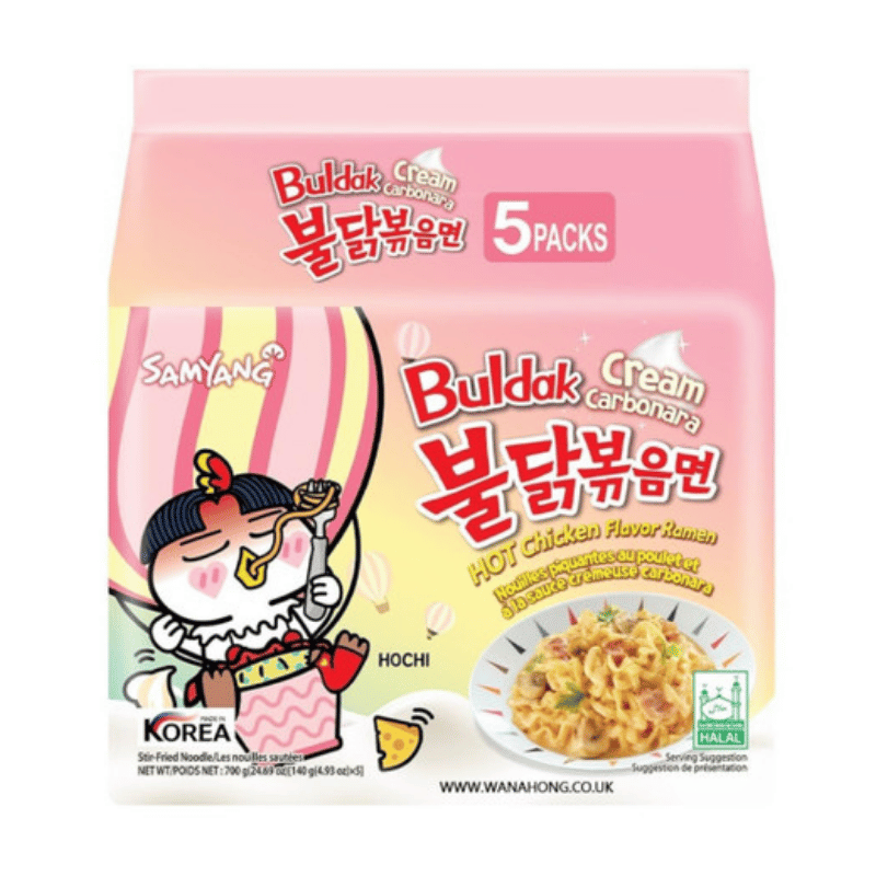 [Halal] Samyang Hot Chicken Cream Carbonara Ramen 5 x 140g