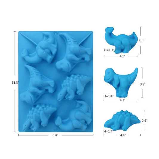 MM12675 | Dino Dinosaur Large 6 in 1 Silicone Mold