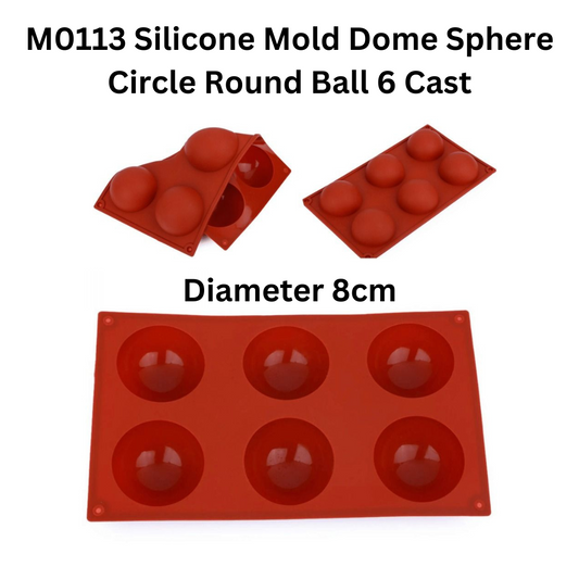 M0113 Silicone Mold Dome Sphere Circle Round Ball 6 Cast