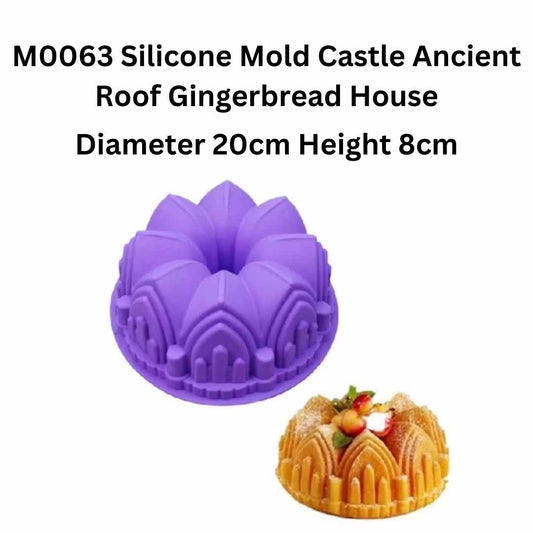 M0063 Silicone Mold Castle Ancient Roof Gingerbread House