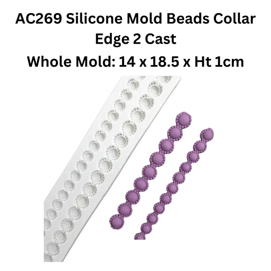 AC269 Silicone Mold Beads Collar Edge 2 Cast