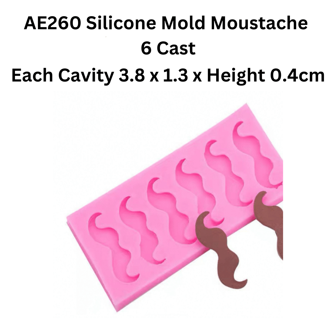 AE260 Silicone Mold Moustache  6 Cast