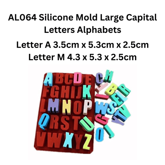 AL064 Silicone Mold Large Capital Letters Alphabets