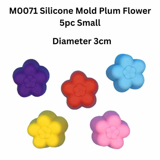 M0071 Silicone Mold Plum Flower 5pc Small