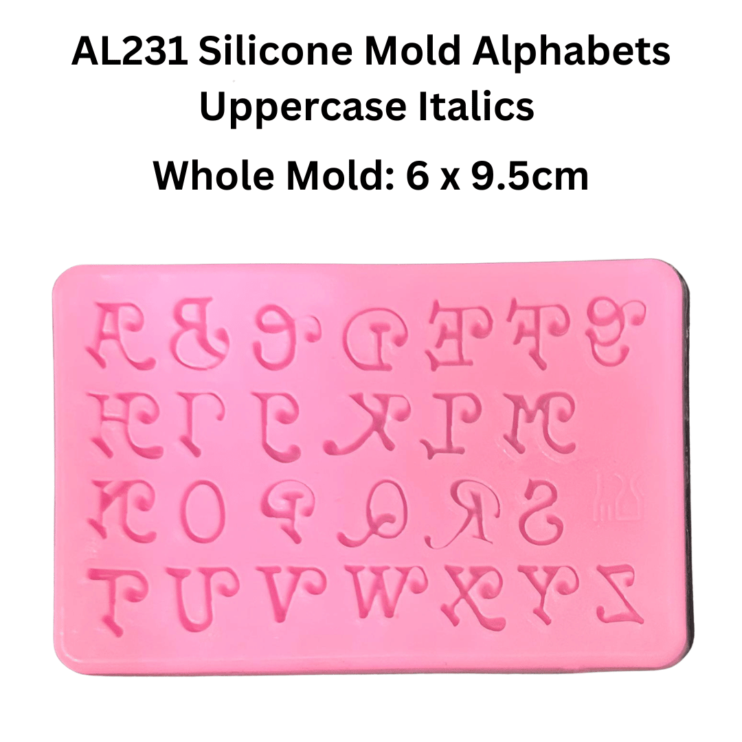 AL231 Silicone Mold Alphabets Uppercase Italics