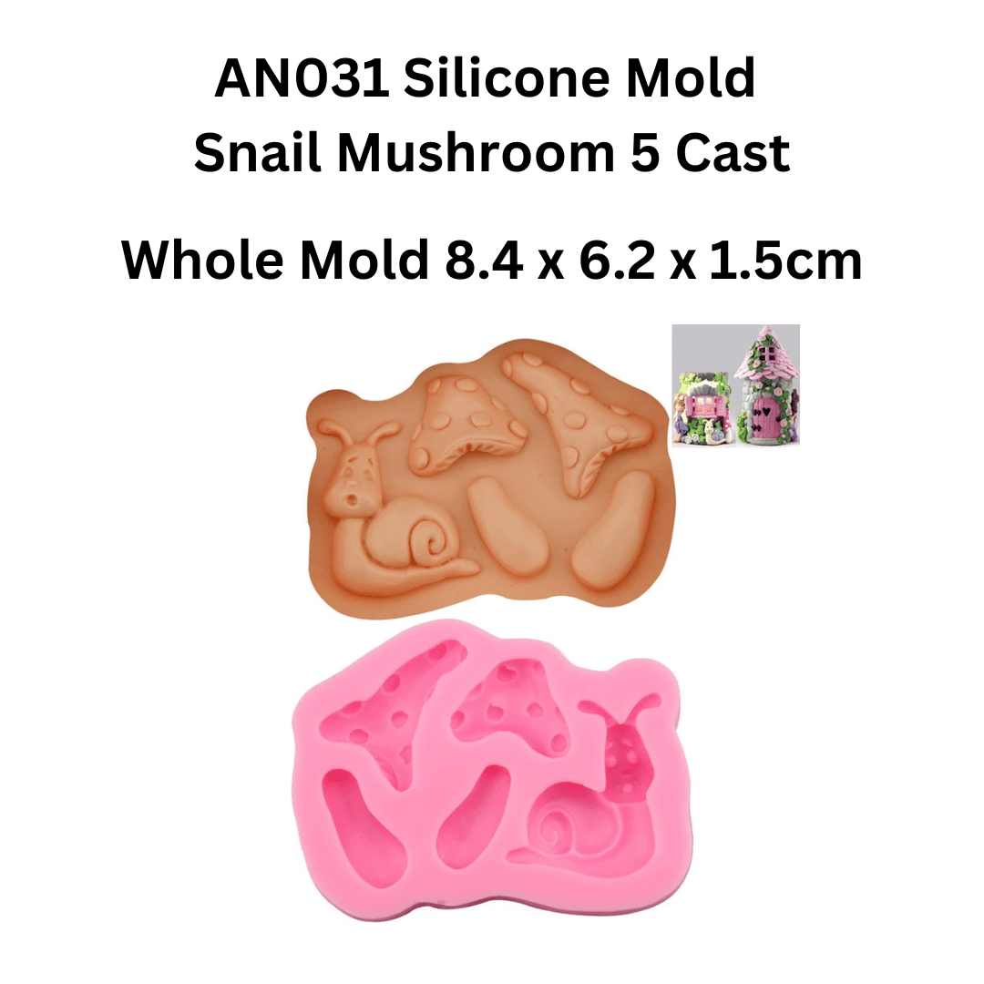 AN031 Silicone Mold  Snail Mushroom 5 Cast