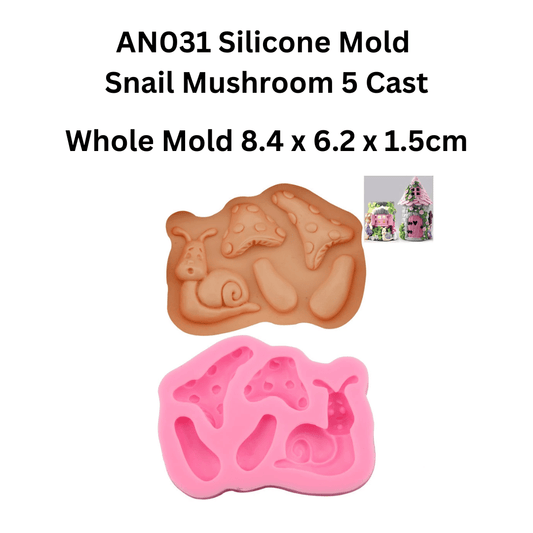 AN031 Silicone Mold  Snail Mushroom 5 Cast