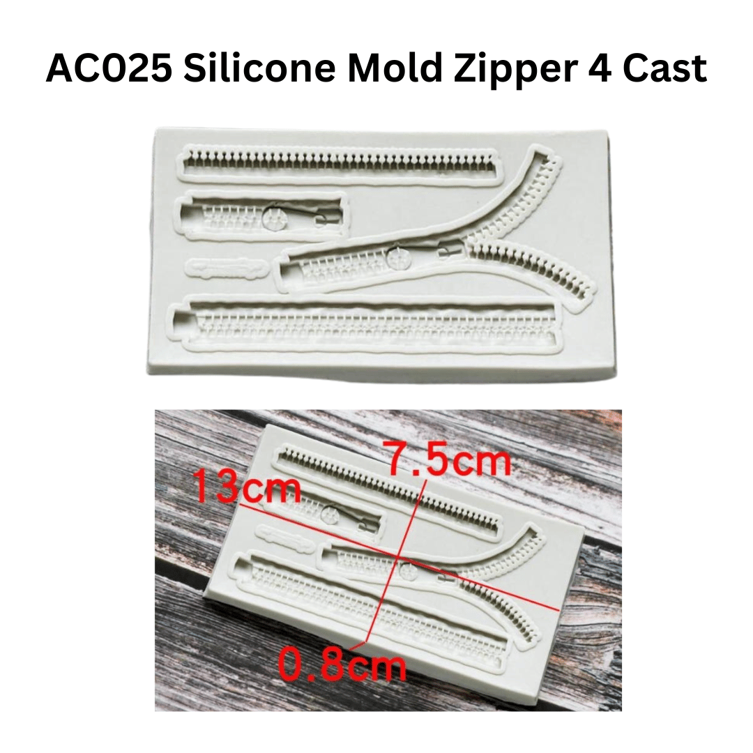 AC025 Silicone Mold Zipper 4 Cast
