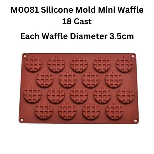 M0081 Silicone Mold Mini Waffle 18 Cast
