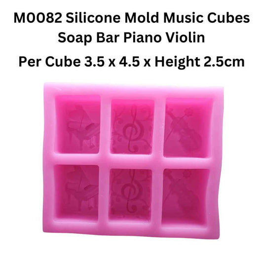 M0082 Silicone Mold Music Cubes Soap Bar Piano Violin
