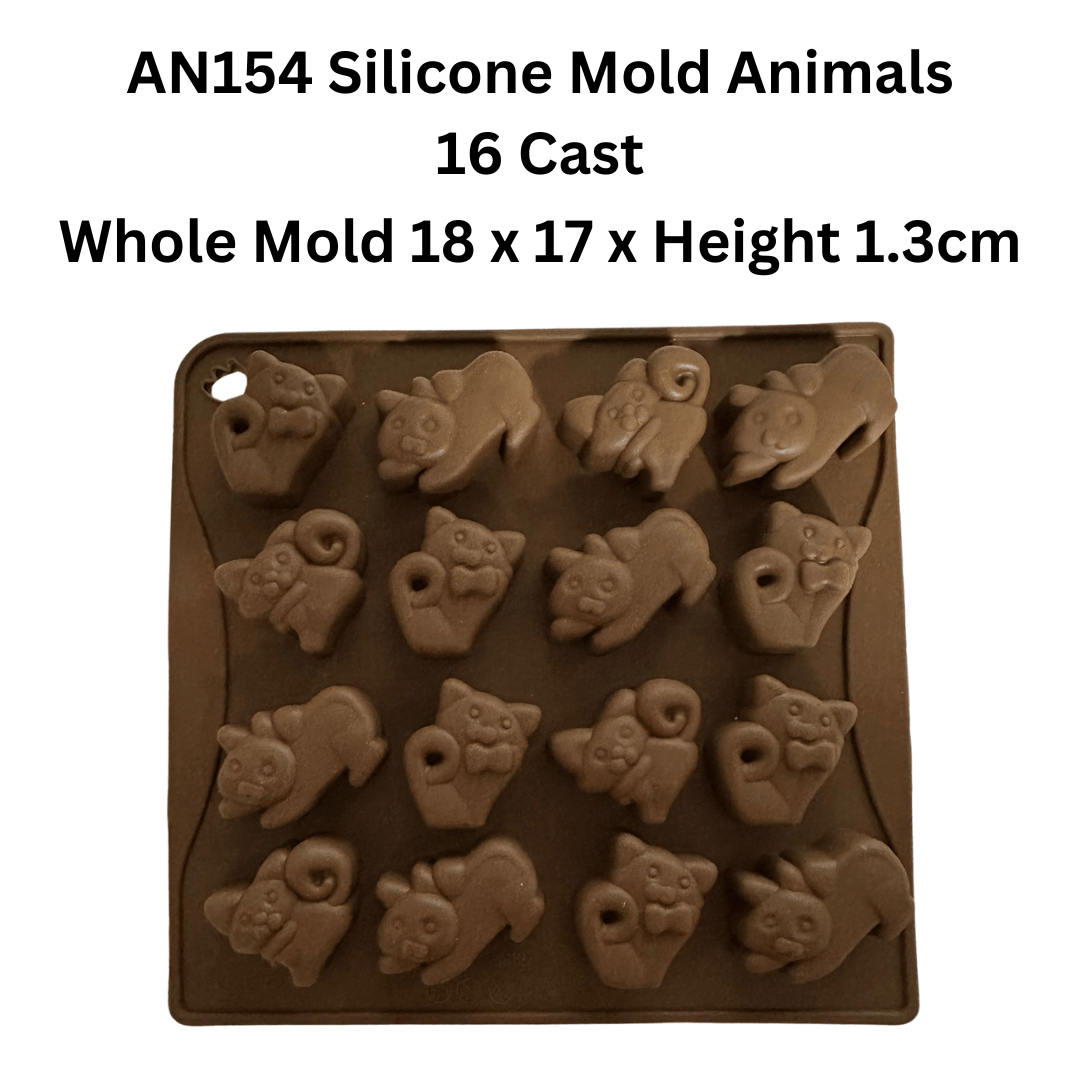AN154 Silicone Mold Animals  16 Cast
