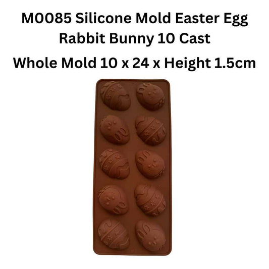 M0085 Silicone Mold Easter Egg Rabbit Bunny 10 Cast