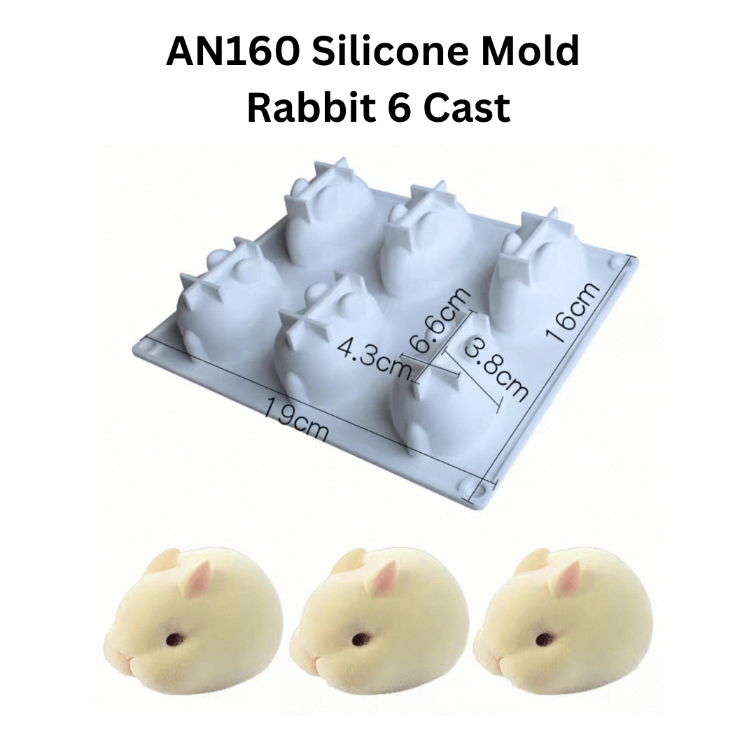 AN160 Silicone Mold  Rabbit 6 Cast