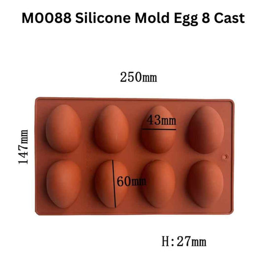 M0088 Silicone Mold Egg 8 Cast