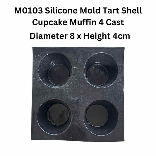 M0103 Silicone Mold Tart Shell Cupcake Muffin 4 Cast