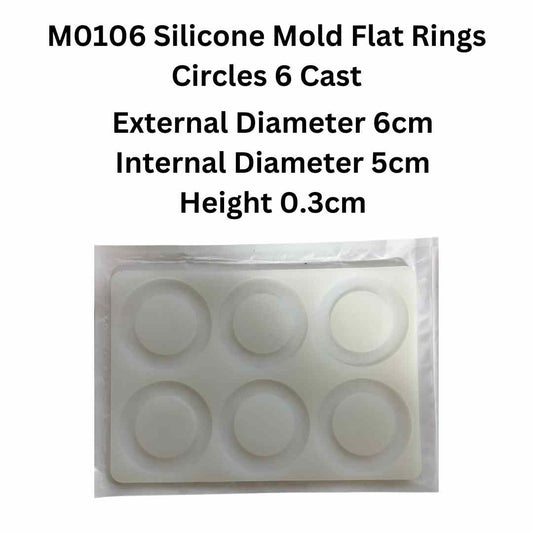 M0106 Silicone Mold Flat Rings Circles 6 Cast