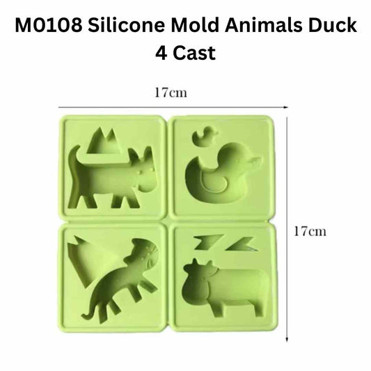 M0108 Silicone Mold Animals Duck 4 Cast