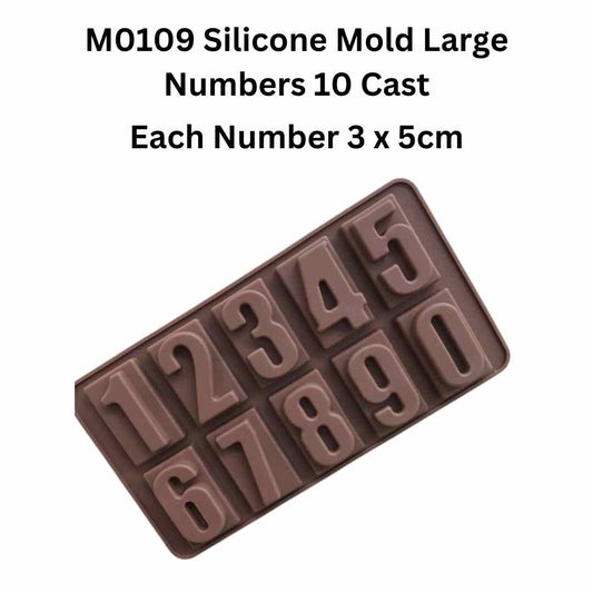 M0109 Silicone Mold Large Numbers 10 Cast