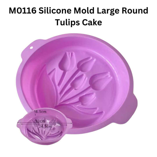 M0116 Silicone Mold Large Round Tulips Cake