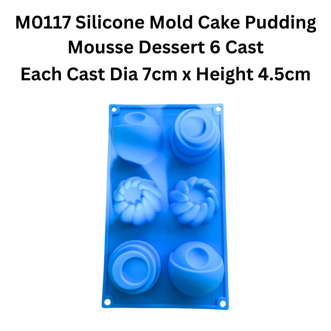 M0117 Silicone Mold Cake Pudding Mousse Dessert 6 Cast