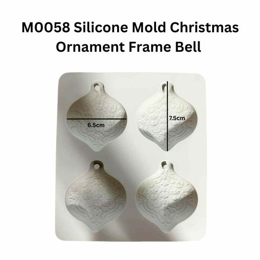 M0058 Silicone Mold Christmas Ornament Frame Bell