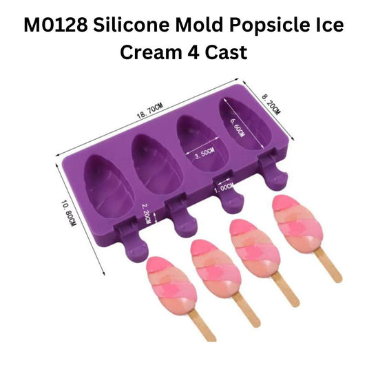 M0128 Silicone Mold Popsicle Ice Cream 4 Cast