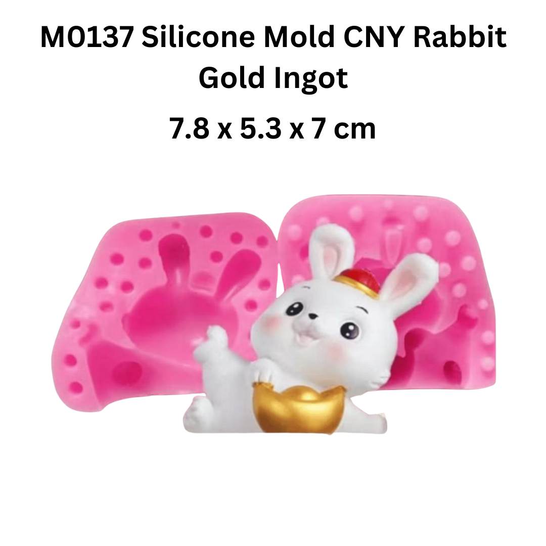 M0137 Silicone Mold CNY Rabbit Gold Ingot