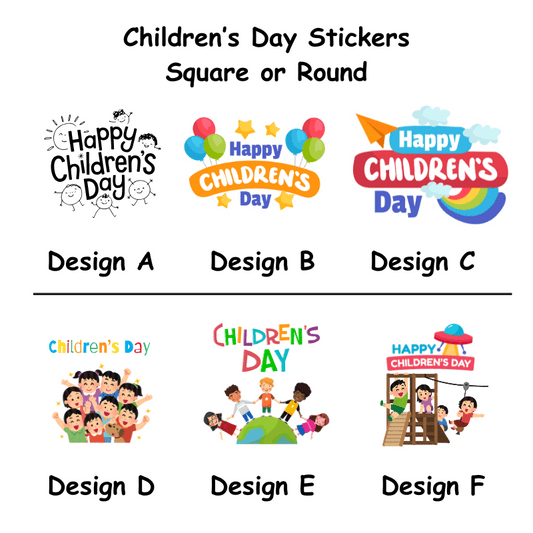 Sticker Label Children's Day Round Square 4cm 120pc