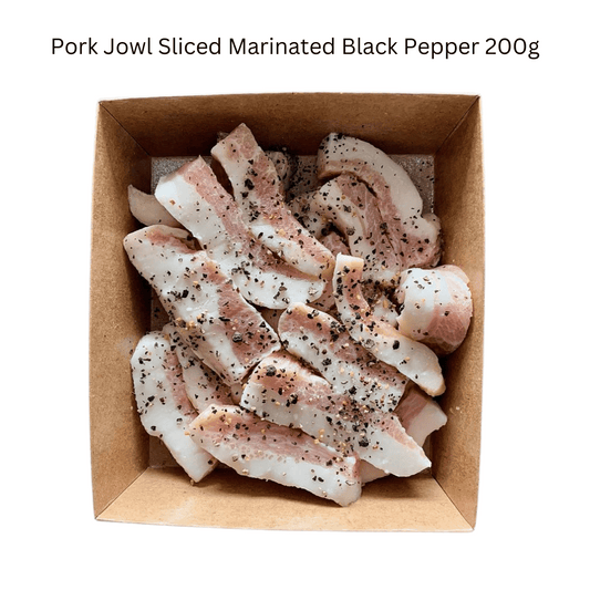 Pork Jowl Sliced Marinated Black Pepper 200g