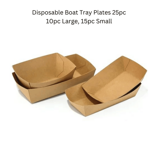 Disposable Kraft Boat Tray Plates 25pc